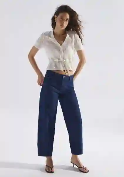 Изображение Leila Mavi Edition Keten Karışımlı Rinse Jean Pantolon